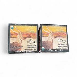 NEW - Light Mountain Henna Hair Color MEDIUM BROWN Chemical-Free Semi-Permanent